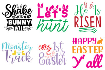 Decorative Easter Sunday Quotes Collection Vector Illustration for Printing Press, Presentation, Postcard
