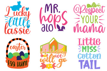 Minimalist Easter and Holiday Quotes Collection Vector Illustration for Printable, Gift Card, Decal