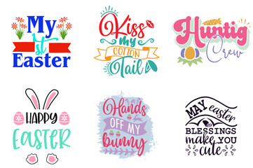 Creative Easter and Spring Labels And Badges Bundle Vector Illustration for Sticker, Logo, Motion Graphics