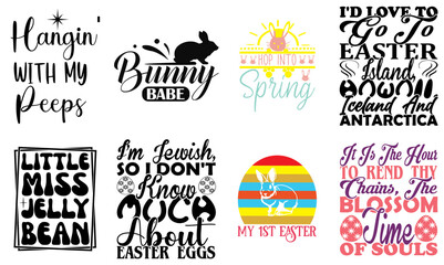 Elegant Easter Sunday Quotes Collection Vector Illustration for Printable, Flyer, Bookmark