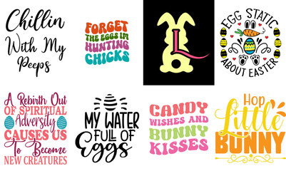 Cute Easter Calligraphy Collection Vector Illustration for Decal, Presentation, Announcement