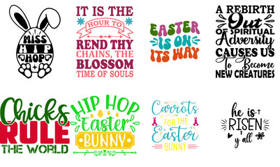 Elegant Easter Sunday Invitation Collection Vector Illustration for Newsletter, Poster, Label