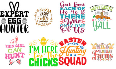 Minimalist Easter and Holiday Typography Set Vector Illustration for Magazine, Motion Graphics, Vouchers