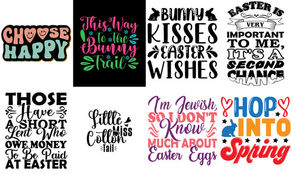 Classic Easter Sunday Quotes Bundle Vector Illustration for Bookmark, Gift Card, Sticker