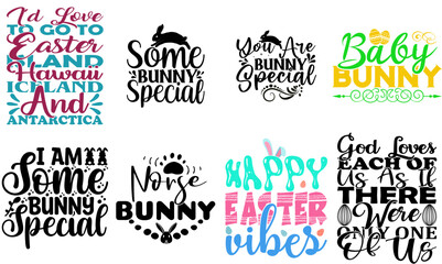 Colourful Easter Inscription Set Vector Illustration for Flyer, Announcement, Gift Card