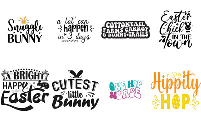Elegant Easter Day Inscription Collection Vector Illustration for Advertisement, Stationery, Label
