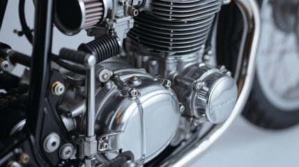 Engine for bike on white background