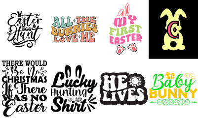 Decorative Easter Day Inscription Bundle Vector Illustration for Greeting Card, Newsletter, Mug Design