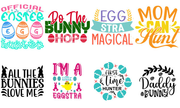 Classic Easter Day Calligraphic Lettering Collection Vector Illustration for Magazine, Announcement, Packaging