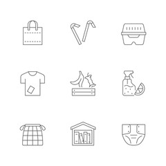 Fototapeta premium Set line icons of zero waste