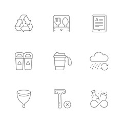 Set line icons of zero waste