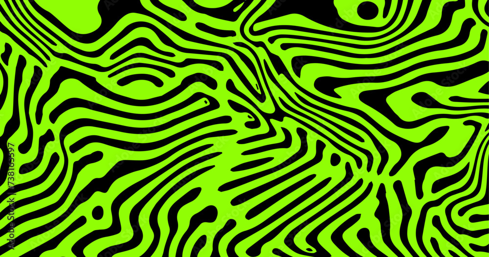 Poster Psychedelic background with abstract, trippy patterns with melting and distorting lines.