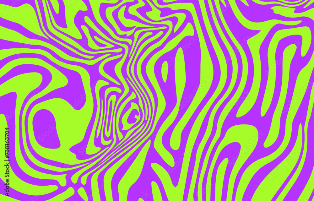 Poster Abstract trippy psychedelic background with melting and distorting lines.
