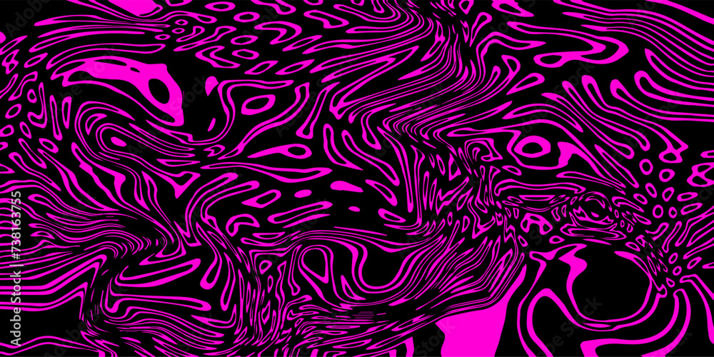 Poster Abstract trippy psychedelic background with melting and distorting lines.
