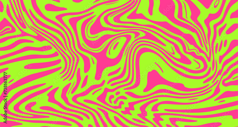 Poster Abstract trippy psychedelic background with melting and distorting lines.