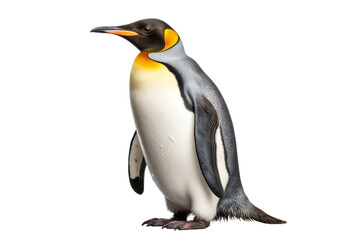 Penguin Standing. A penguin confidently stands in the foreground against a pure Transparent background.