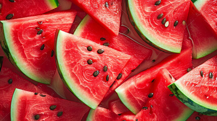 juicy watermelon pattern background - obrazy, fototapety, plakaty