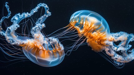 Background of colorful jellyfish