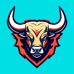 bull head with horns vector design