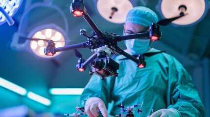 Medical drones used in surgery in a future possible scenario