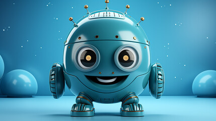 Cute little 3D metal robot