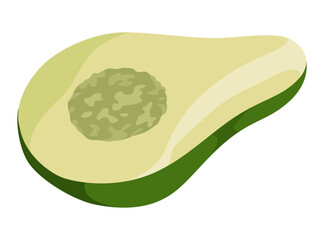 Taco ingredient avocado. Traditional mexican fast-food. Mexico food design element for menu, advertising. Vector cartoon illustration
