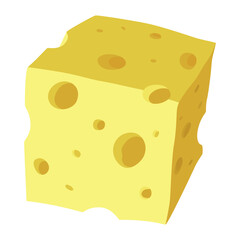 Taco ingredient chees. Traditional mexican fast-food. Mexico food design element for menu, advertising. Vector cartoon illustration