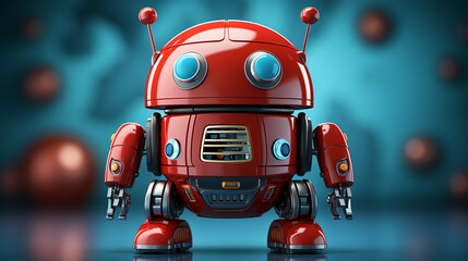 Fototapeta premium Cute little 3D metal robot