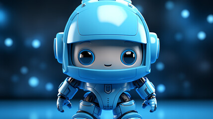 Naklejka premium Cute little 3D metal robot