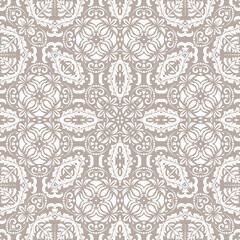 Orient classic brown and white pattern. Seamless abstract background with vintage elements. Orient pattern. Ornament for wallpapers and packaging
