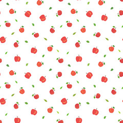 Cute apple fruit seamless vector pattern