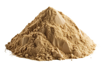 A Pile of Sand. A pile of sand, appearing in a heap, placed on a plain Transparent background. - obrazy, fototapety, plakaty