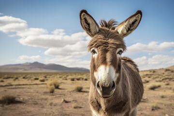 Naklejka na ściany i meble Wildlife photography of a donkey