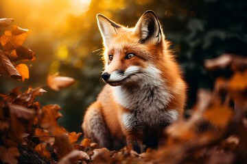 Fototapeta premium red fox in the wild