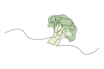 continuous one single line drawing. One line art concept for fresh vegetable icon. Vector illustration