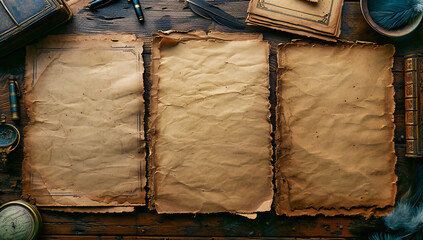 The texture of history captured in aged paper, a canvas for the written word and the passage of time - Powered by Adobe
