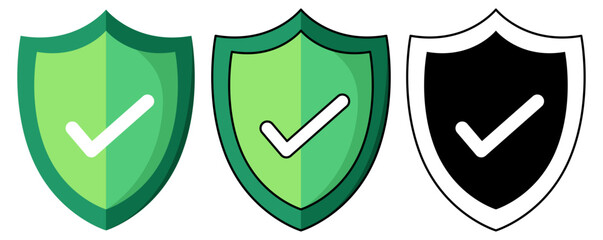 Isolated sheild icon with editable stroke for business, protection, security, defense, web, UI, mobile, application, blog, and more. Shield with check mark, vector illustration