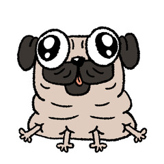 Pug cute cartoon dog vector illustration isolated on white background
