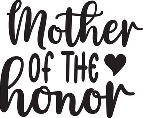 Wedding bridal shower typography design on plain white transparent isolated background for card, shirt, hoodie, sweatshirt, apparel, tag, mug, icon, poster or badge