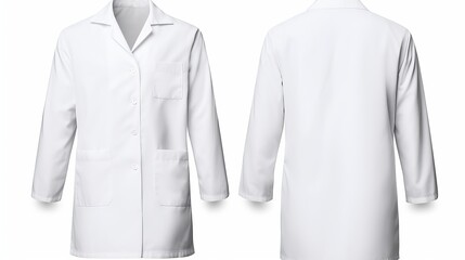 Medical uniform isolated on white, collage with back, side and front views - obrazy, fototapety, plakaty