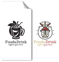 Gourmet Gestalt: Contemporary Food and Drink Logo Concepts - obrazy, fototapety, plakaty