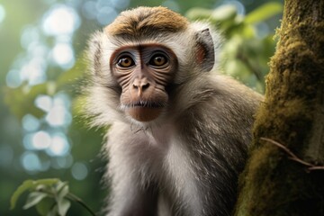 Closeup of a cute curious monkey