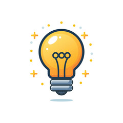 This image features a vibrant illustration of a light bulb glowing, often used to represent innovation, inspiration, and the generation of new ideas. Vector Illustration.