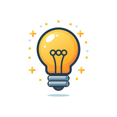 This image features a vibrant illustration of a light bulb glowing, often used to represent innovation, inspiration, and the generation of new ideas. Vector Illustration.