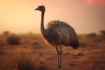 Closeup of an ostrich - obrazy, fototapety, plakaty