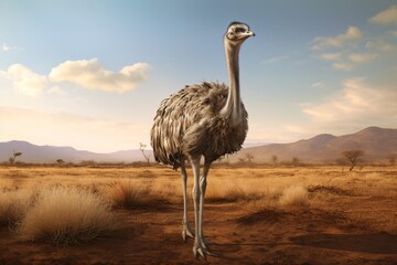 Closeup of an ostrich - obrazy, fototapety, plakaty