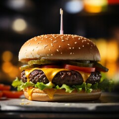 hamburger on a plate