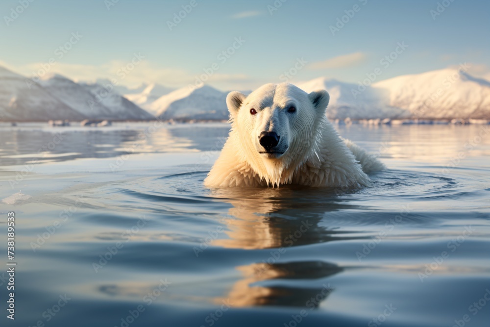 Poster polar bear in the region