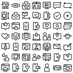 Vector of Social Media Interaction Icon Set. Perfect for user interface, new application
