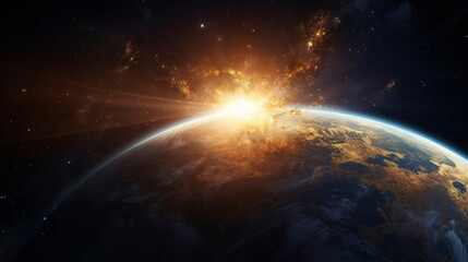 Sunrise Over Earth From Space